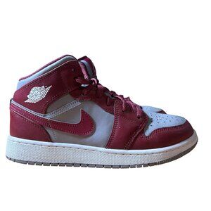 Nike Air Jordan 1 Mid GS Sneakers in Cherrywood Red Kids' Size 5.5 Youth in GUC